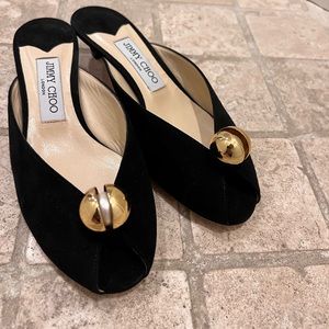 Jimmy Choo Samantha 35 Black Suede Mule